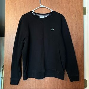 Lacoste Sport Alligator Men’s Cotton Crewneck Pullover Sweatshirt | Large Black